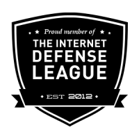 Escudo de acreditación de la Liga por la defensa de Internet